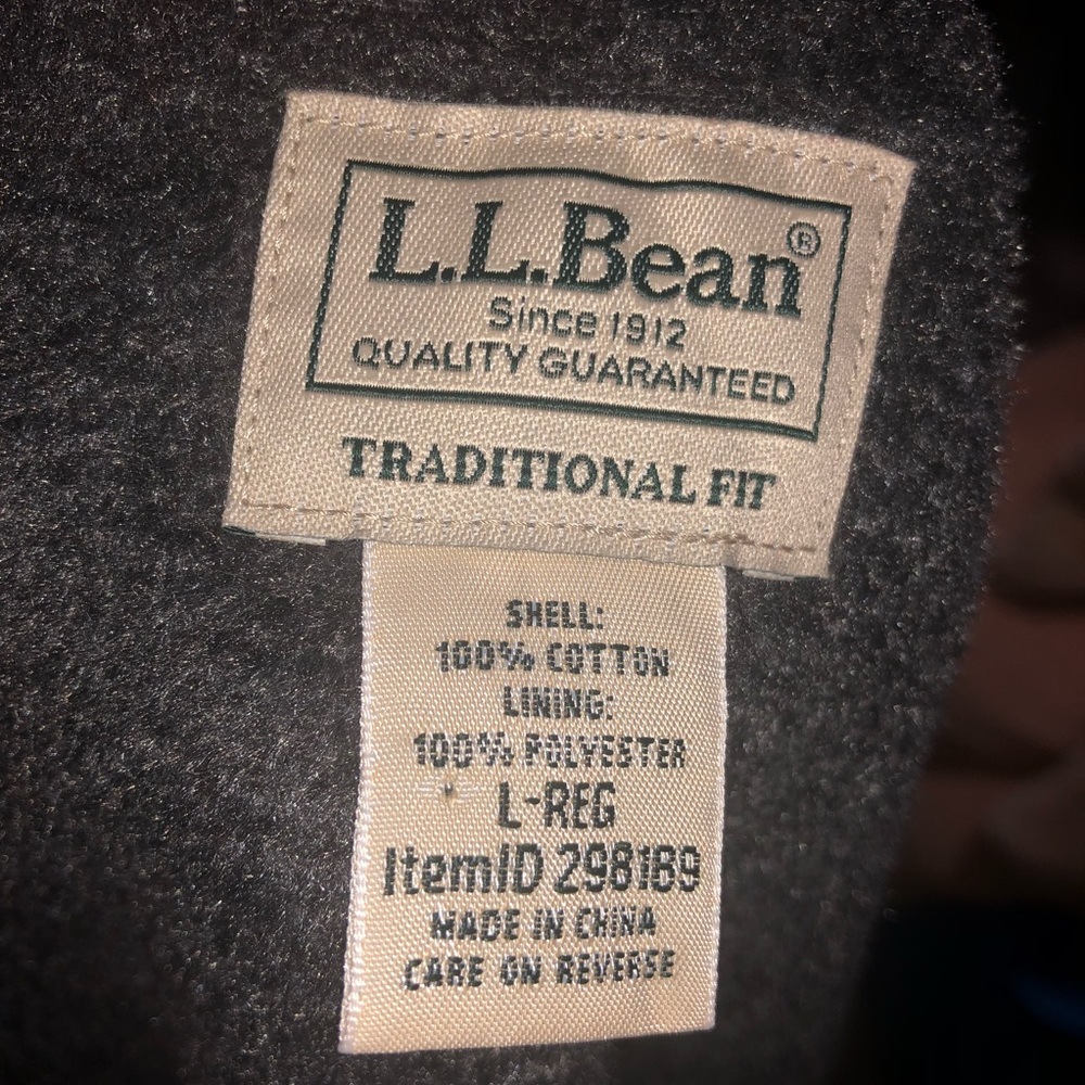 Ll bean men’s shacket fleece lined shirt size large - Picture 4 of 4